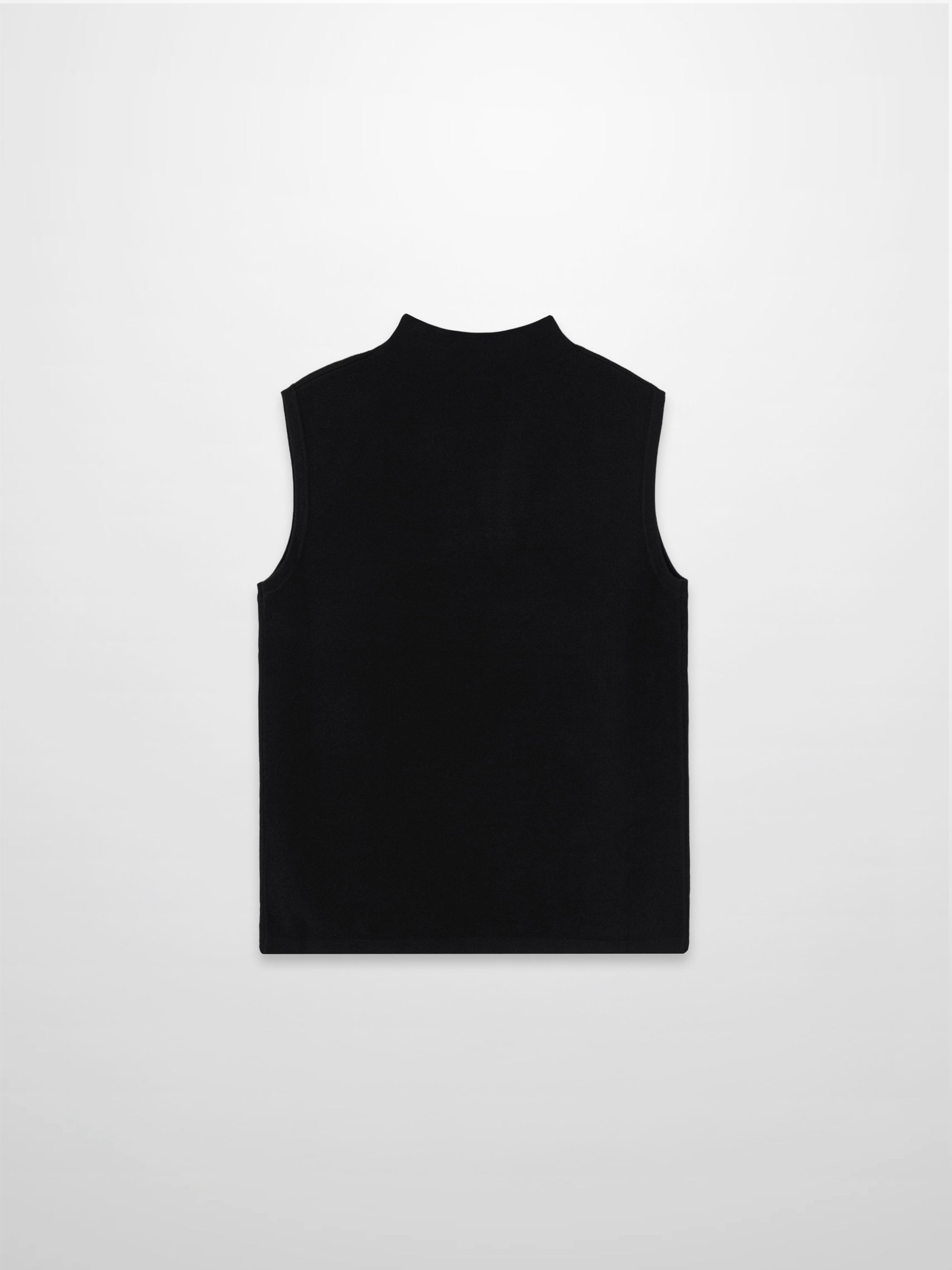 Sleeveless Mock Neck Sweater-Black-1