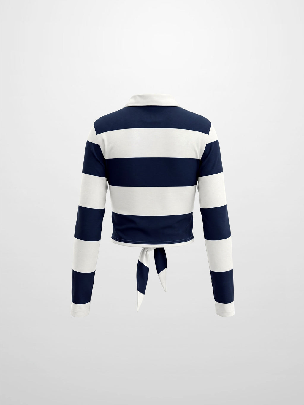 Striped Tie Bottom T-Shirt-Navy