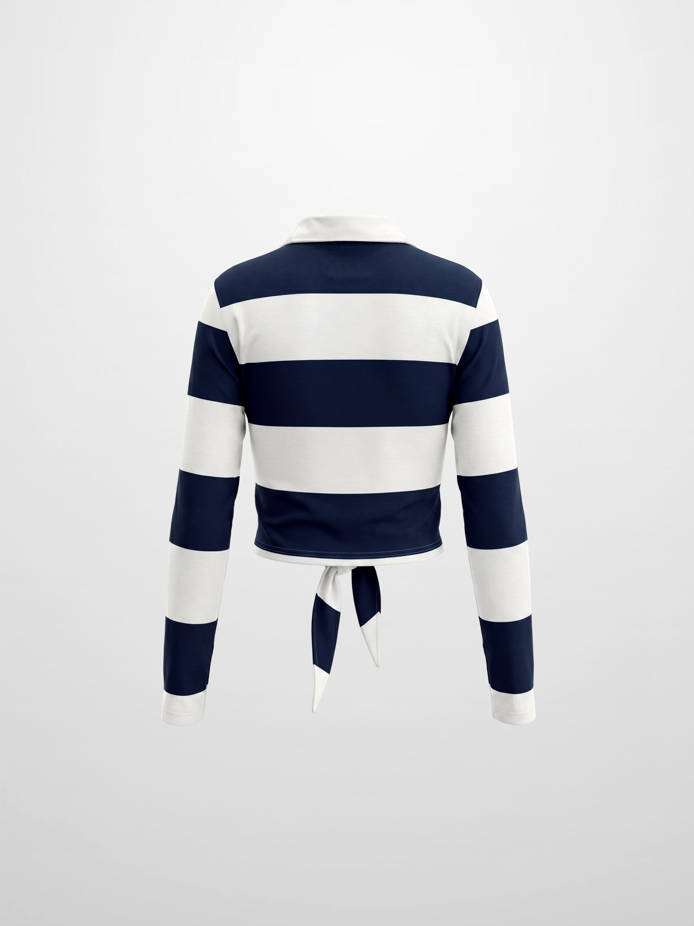 Striped Tie Bottom T-Shirt-Navy