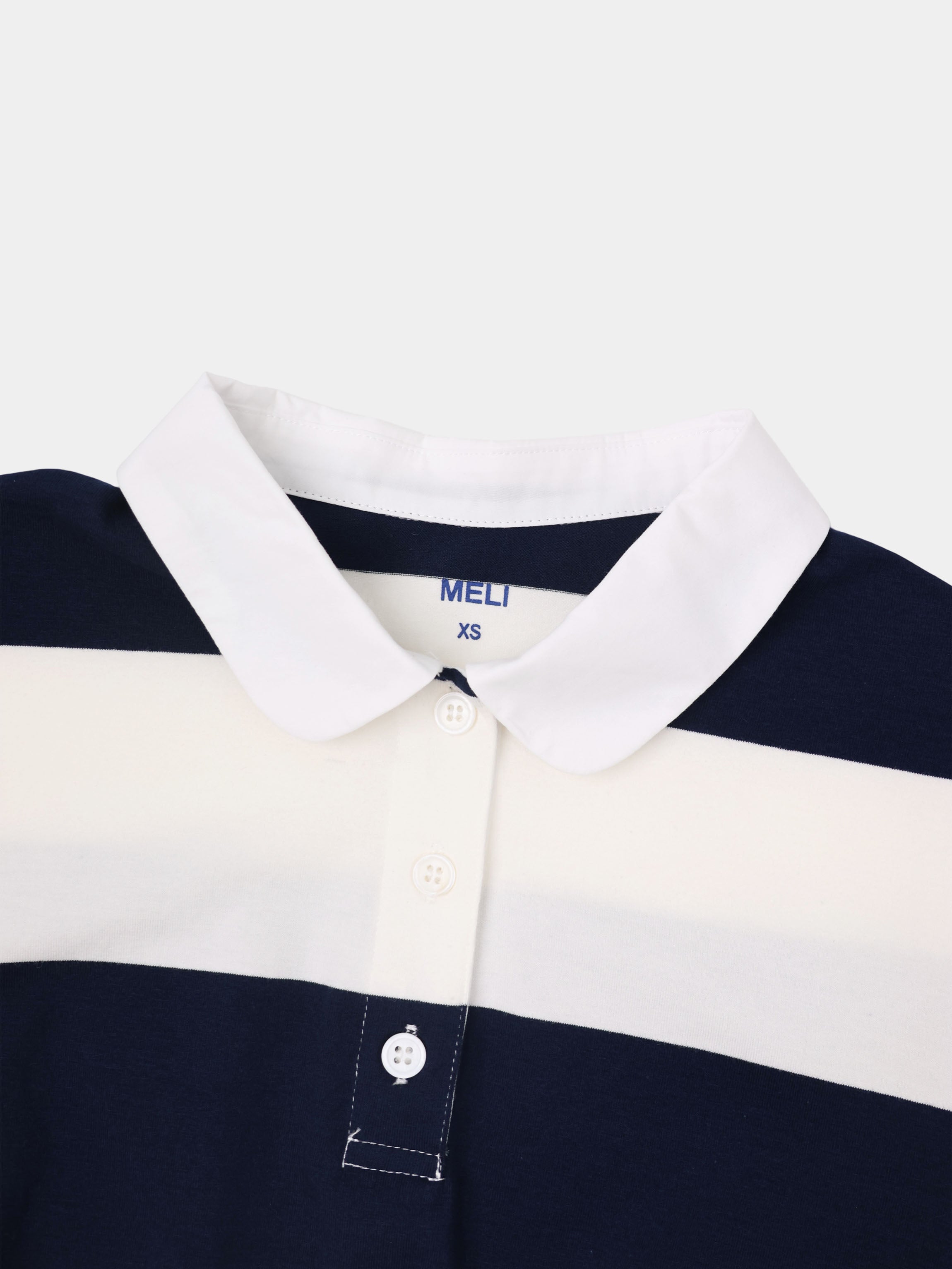Striped Tie Bottom T-Shirt-Navy