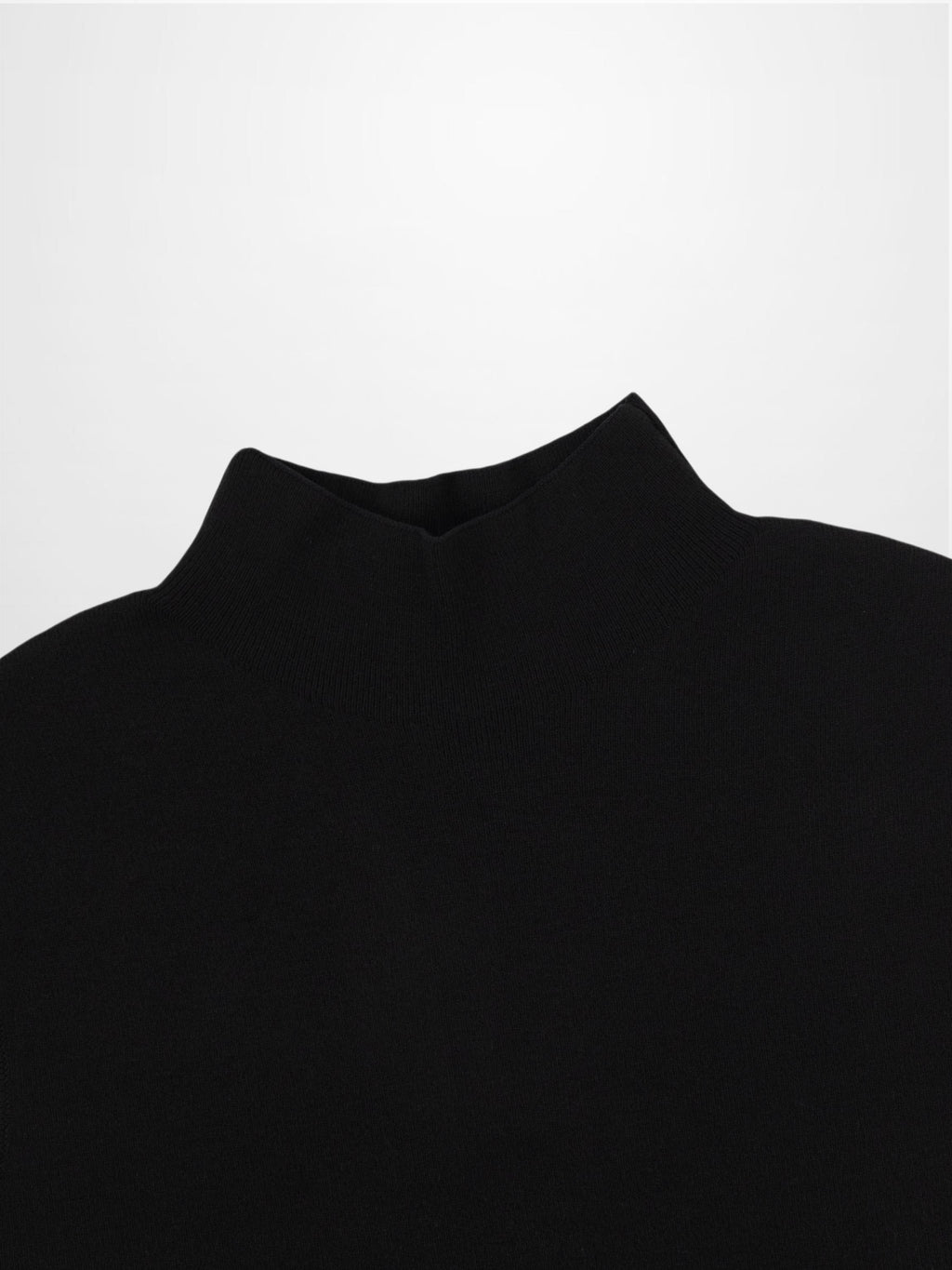 Sleeveless Mock Neck Sweater-Black-2