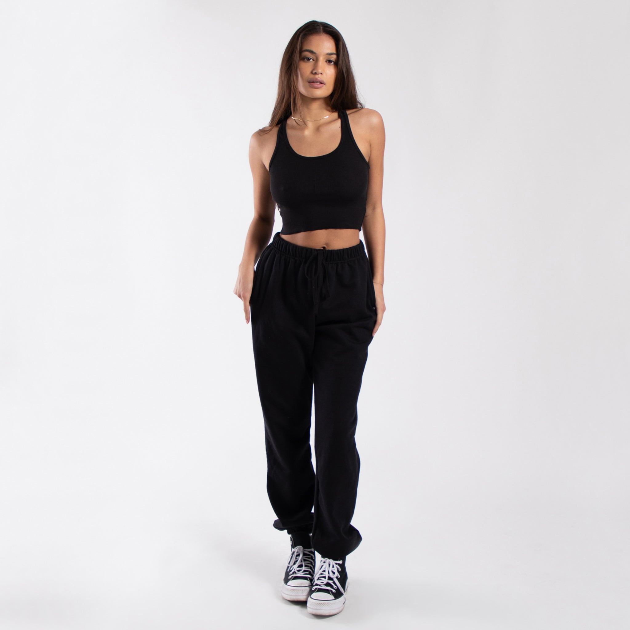 4010 - Women's Cropped 2x1 Ribbed Tank