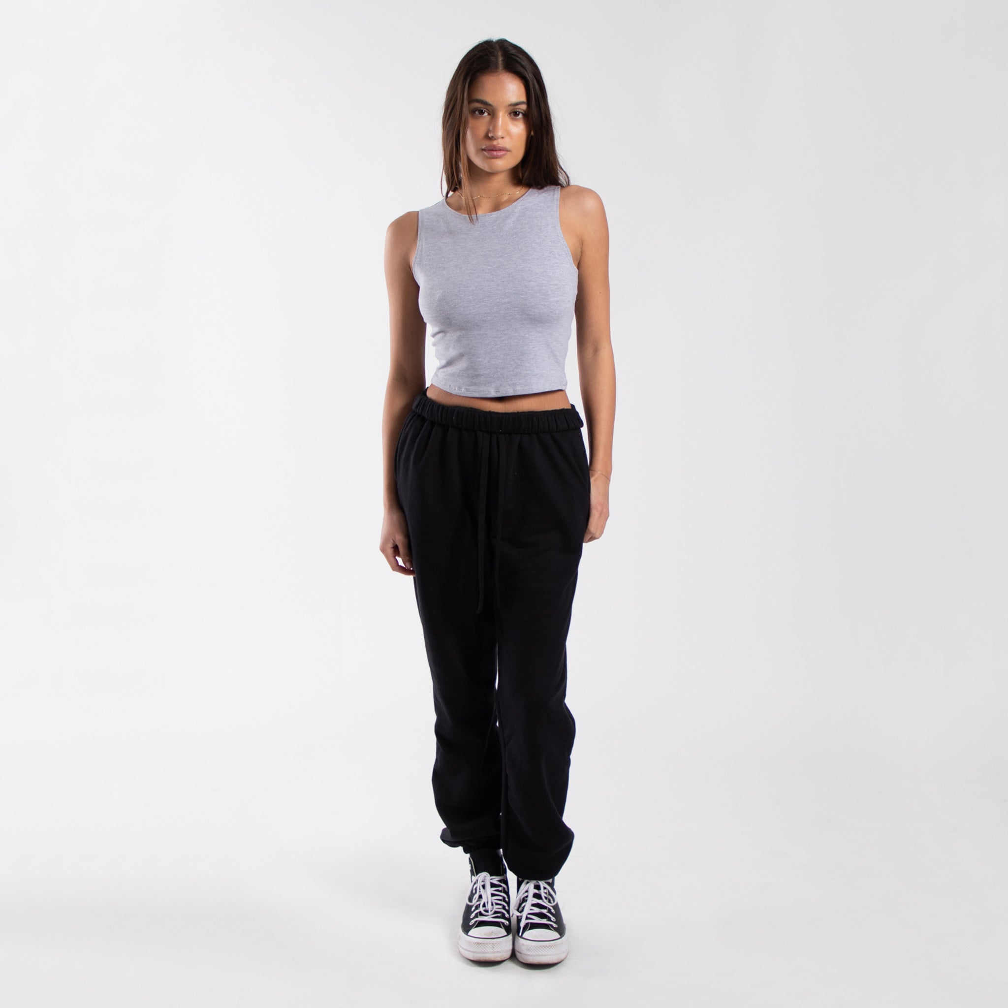 0895 - Women's Cropped Formfitting Muscle Tank-4