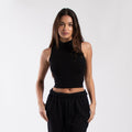 0890 - Women's Mock Neck Cropped Muscle Tank-0