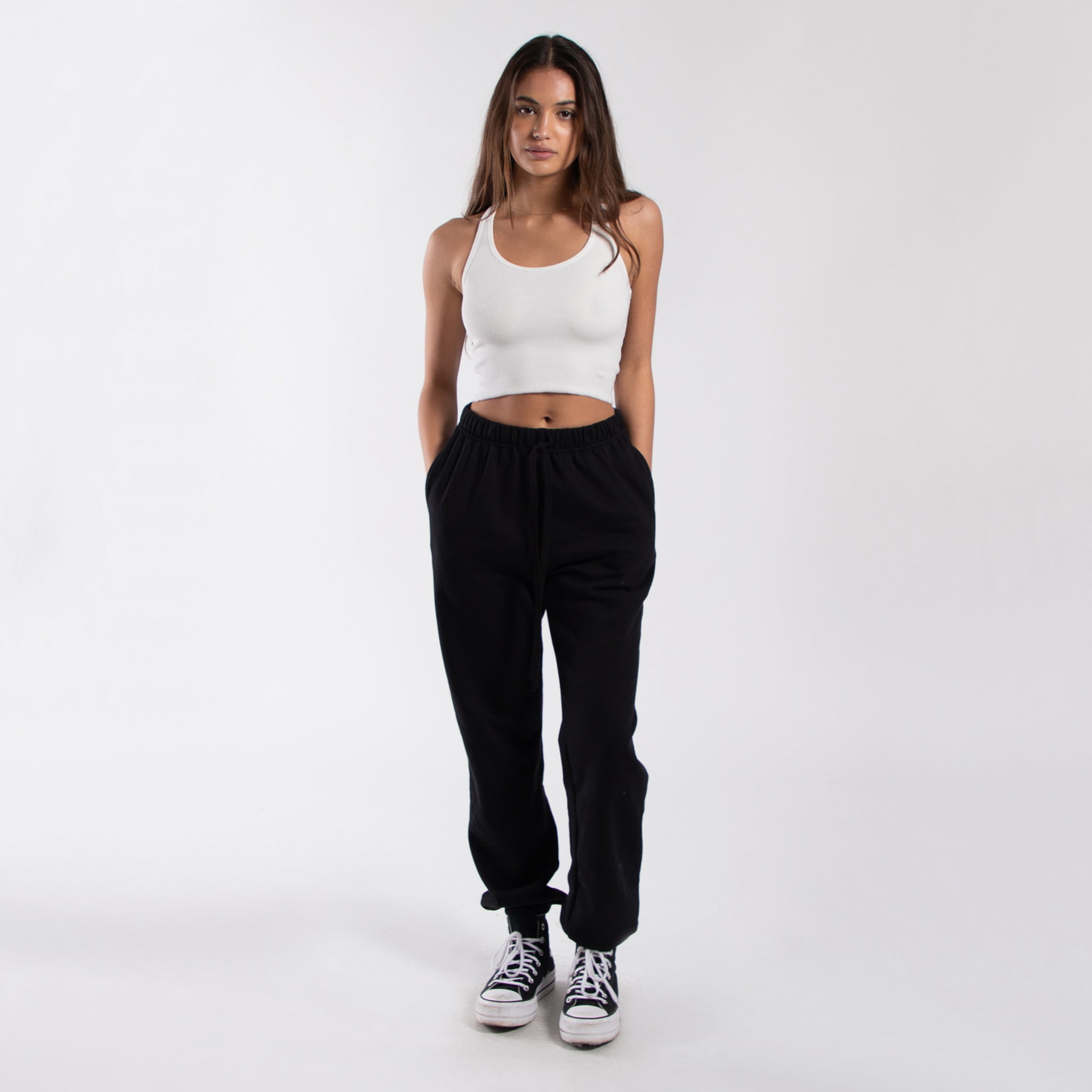 4010 - Women's Cropped 2x1 Ribbed Tank