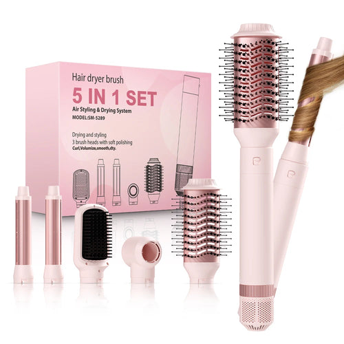 Hair Dryer Brush Detachable 5-In-1 Styling and Drying System, Fast Drying, Curl Smoothing and Styling, Automatic Curling Iron