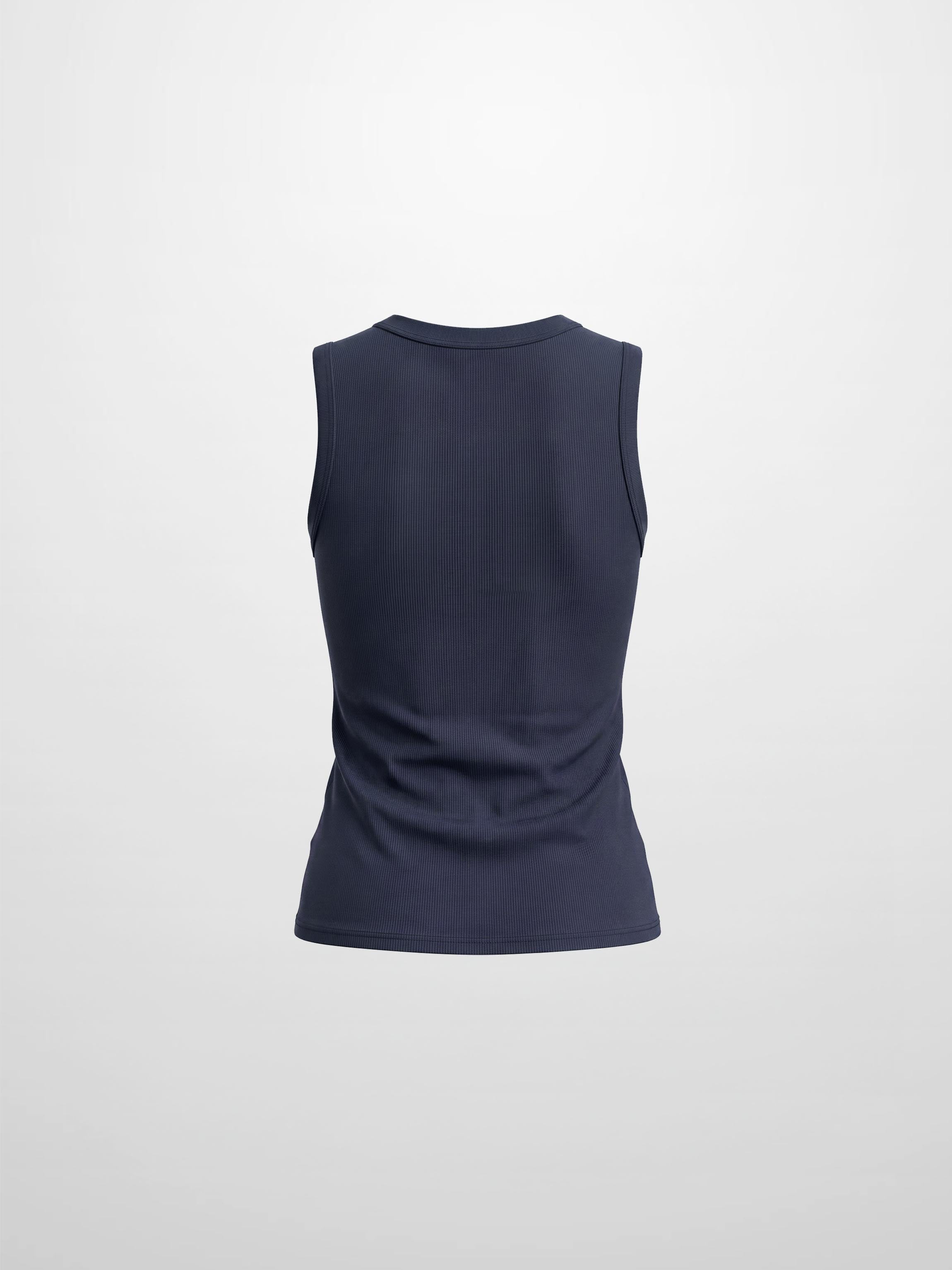 Sleeveless Basic Tee-Navy