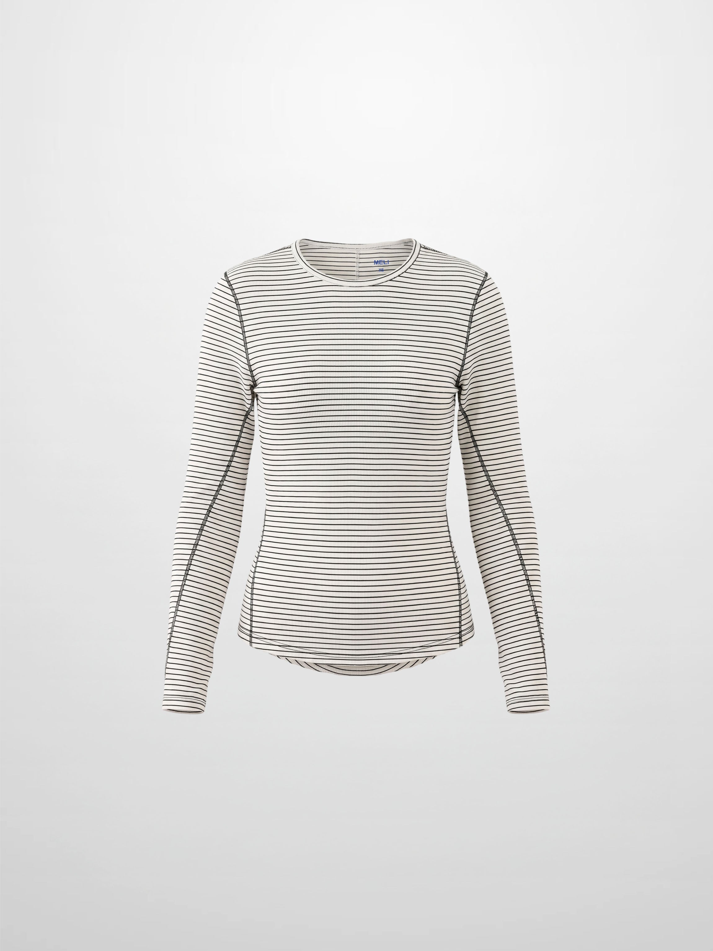 Striped Cross Stitch T-Shirt-White