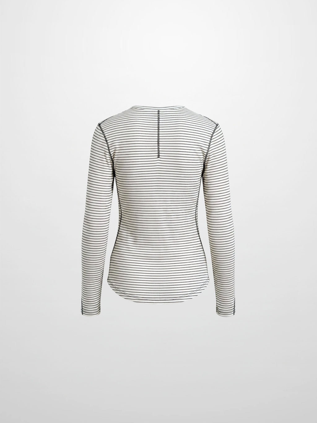 Striped Cross Stitch T-Shirt-White