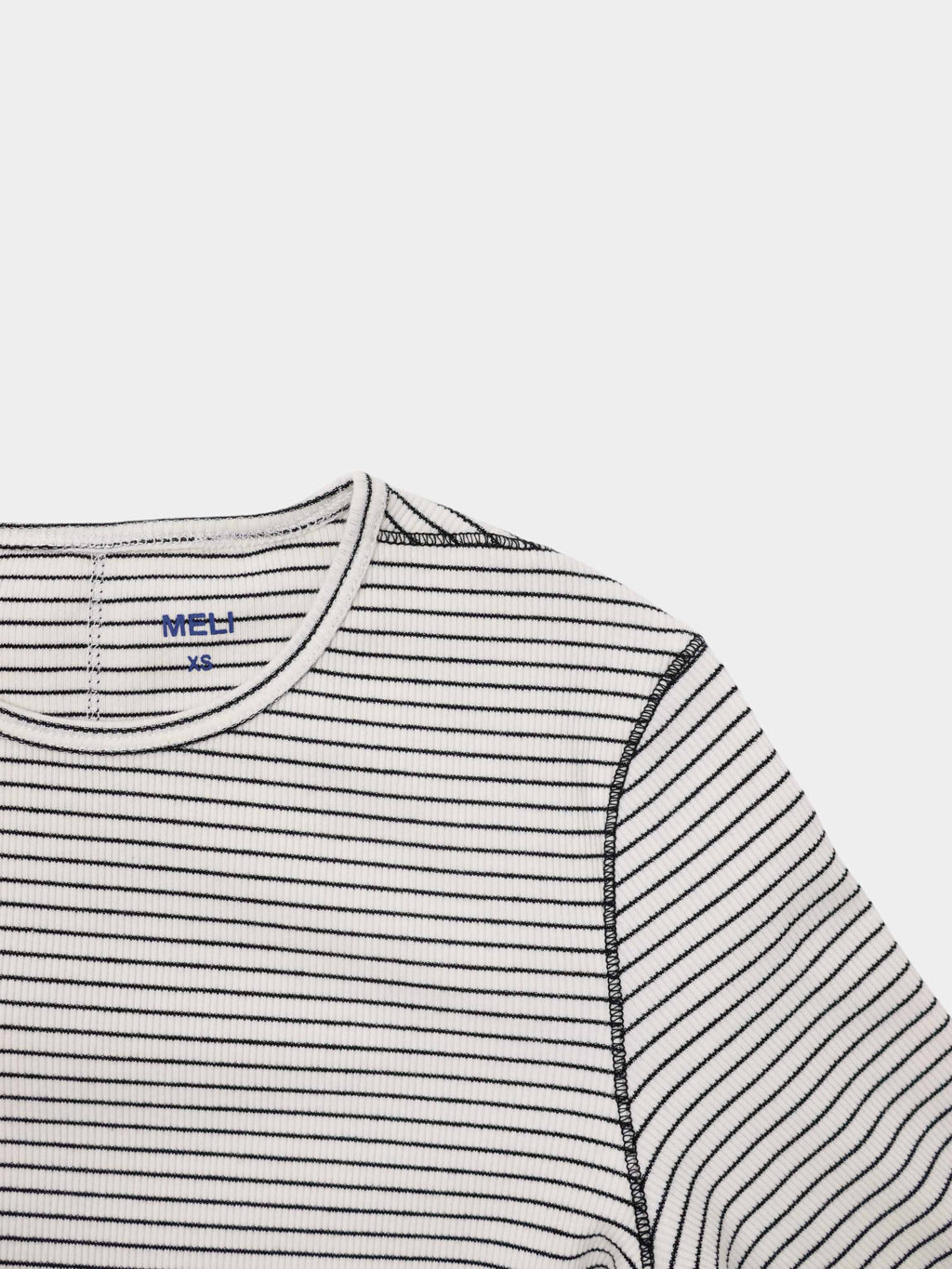 Striped Cross Stitch T-Shirt-White