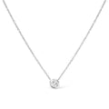 14K Gold Lab Grown Diamond Modern Bezel-Set Solitaire 16"-18" Pendant Necklace (F-G Color, VS2-SI1 Clarity)