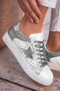 Emi Glitter Star Lace-up Sneakers-2