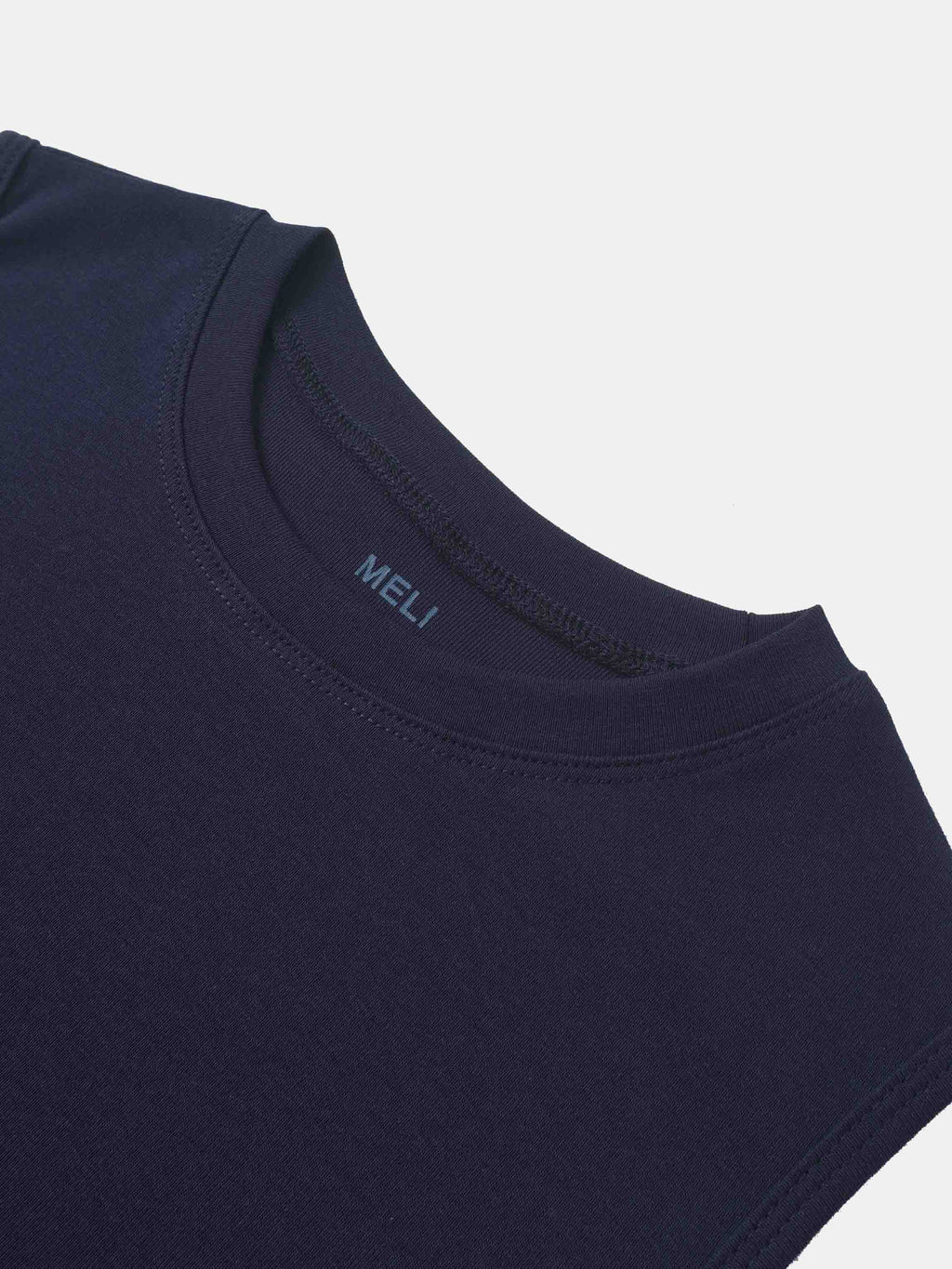 Sleeveless Basic Tee-Navy