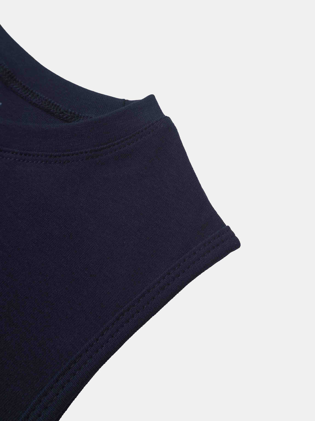 Sleeveless Basic Tee-Navy