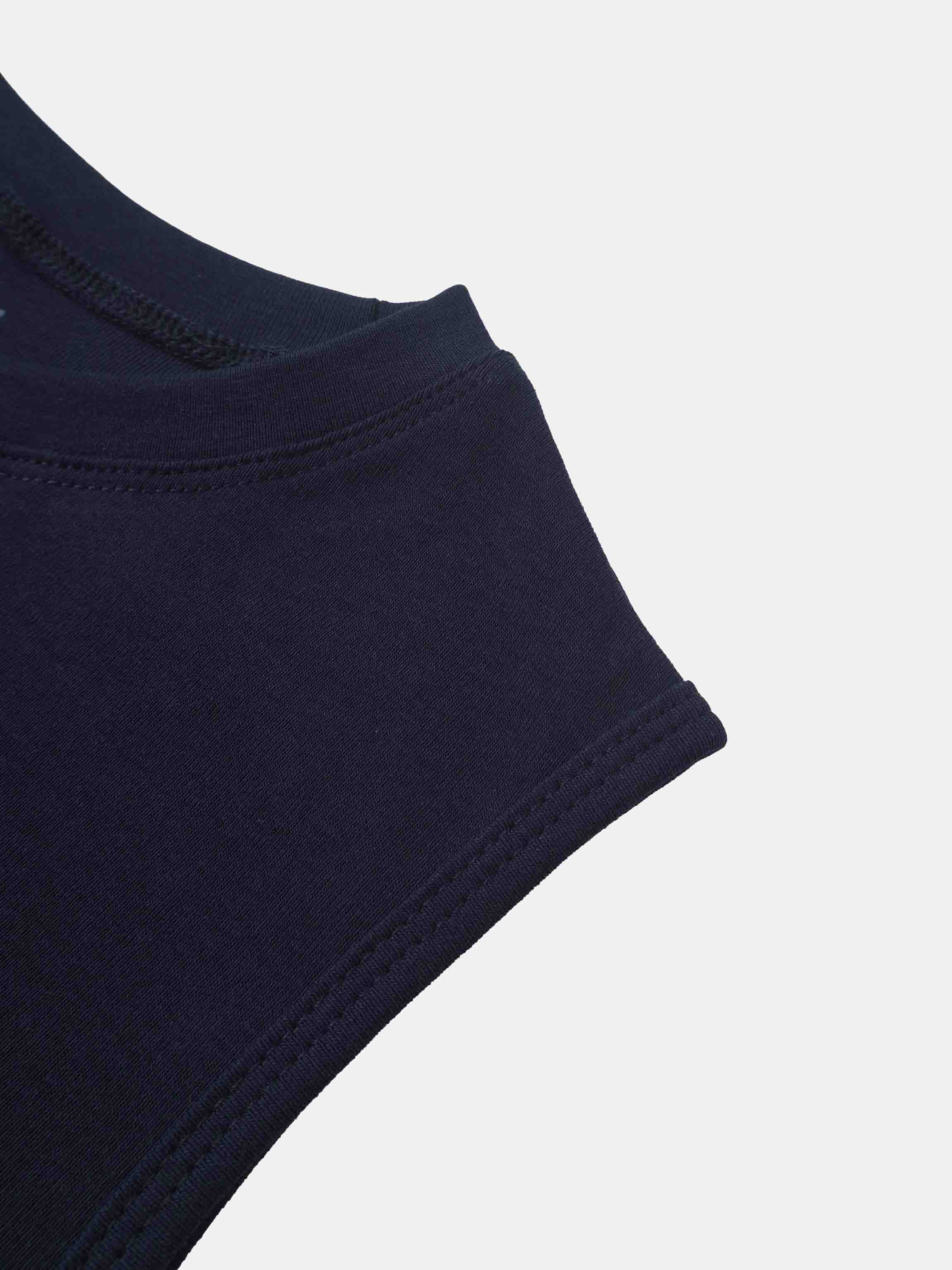 Sleeveless Basic Tee-Navy
