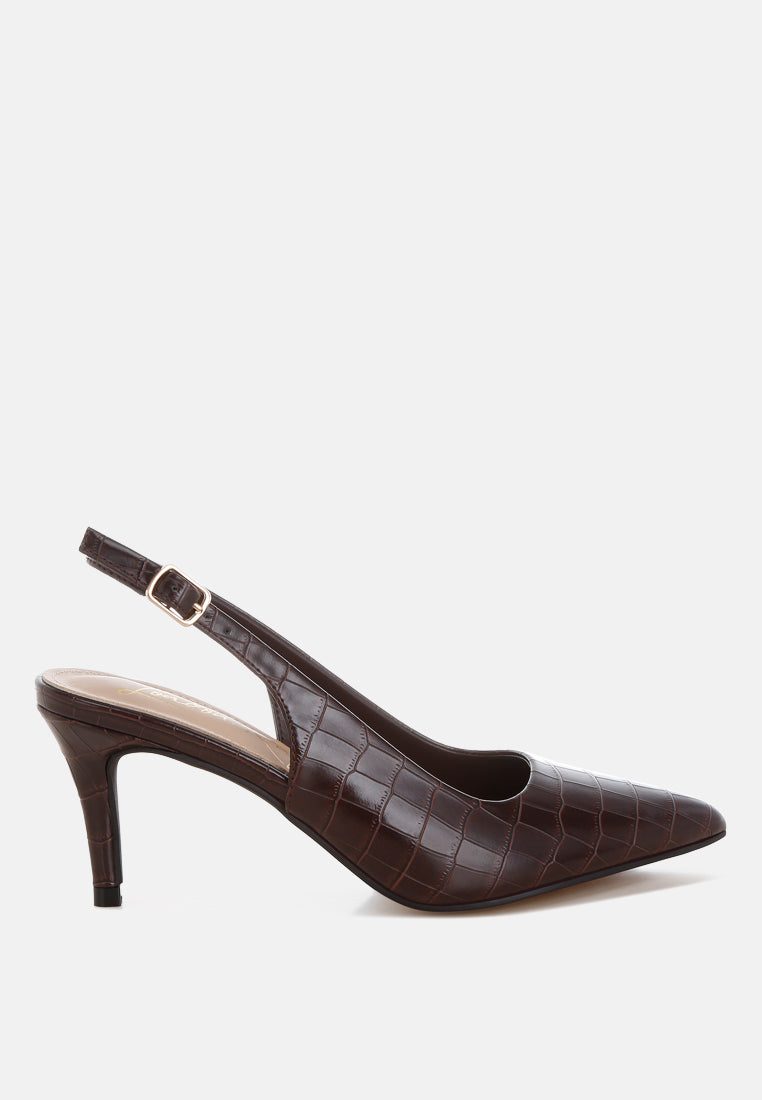 Halins Pointed Toe Slingback Heels-0
