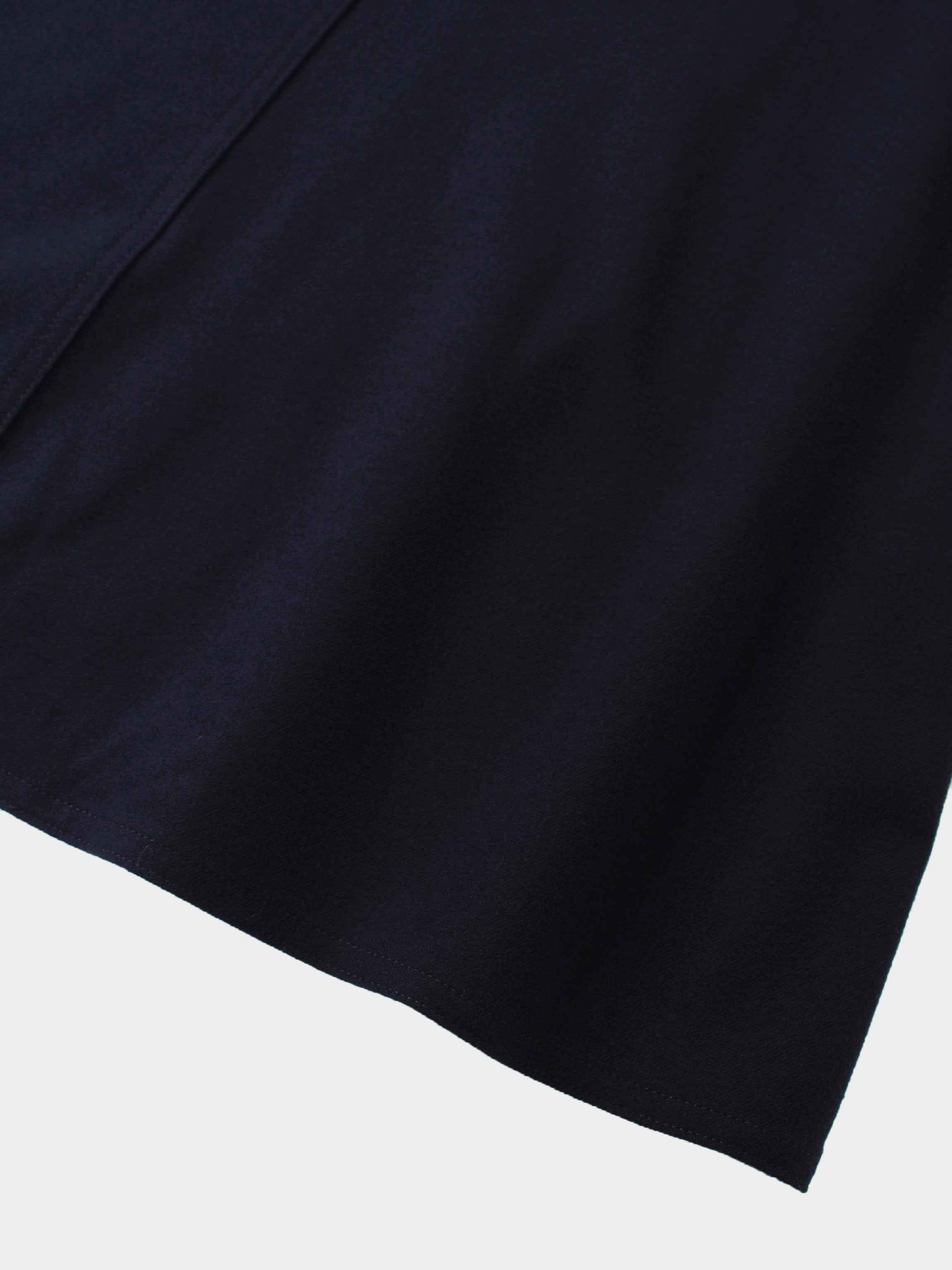 Wool Blend Yoke Skirt 37"-Navy