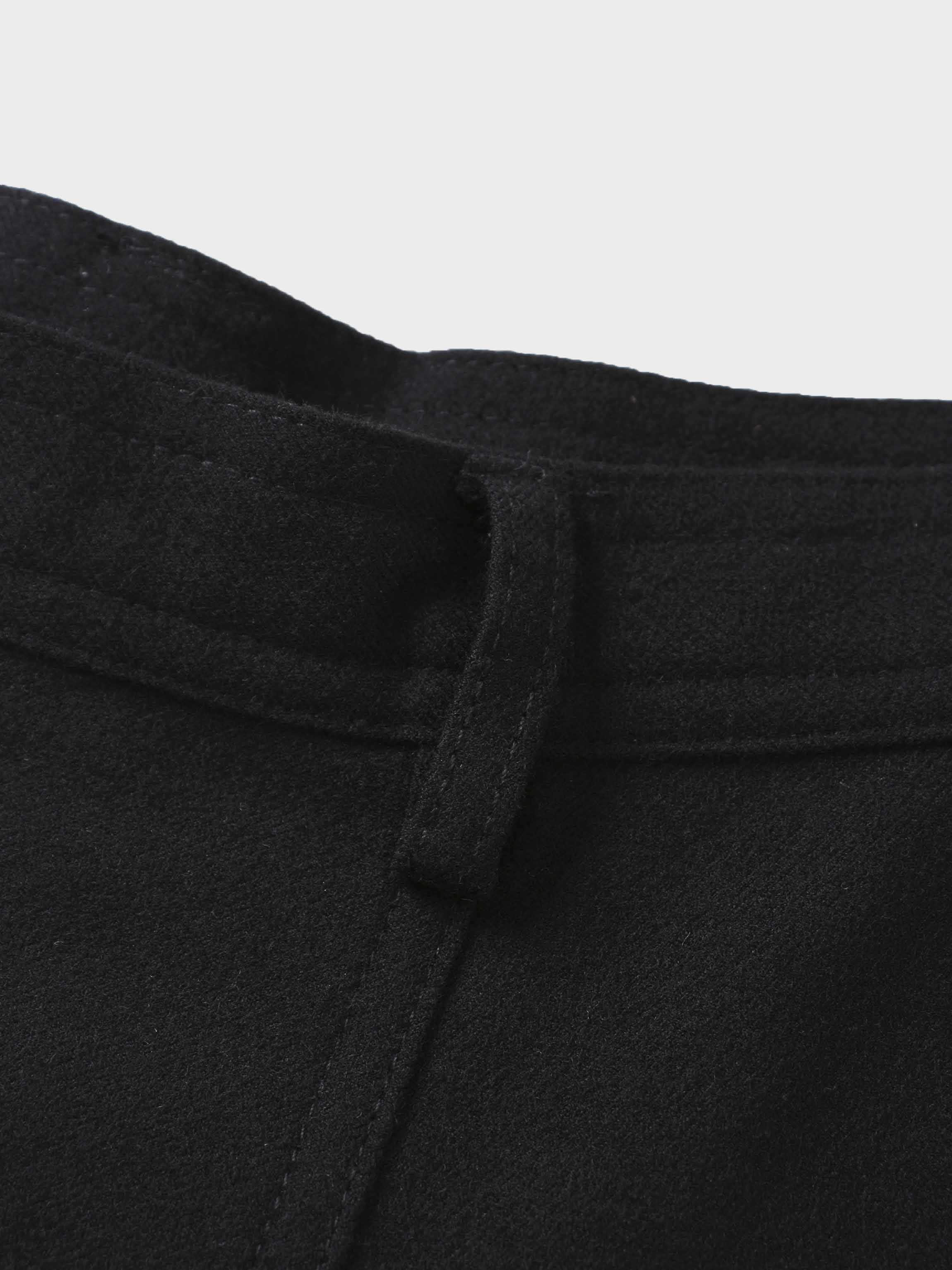 Wool Blend Yoke Skirt 37"-Black
