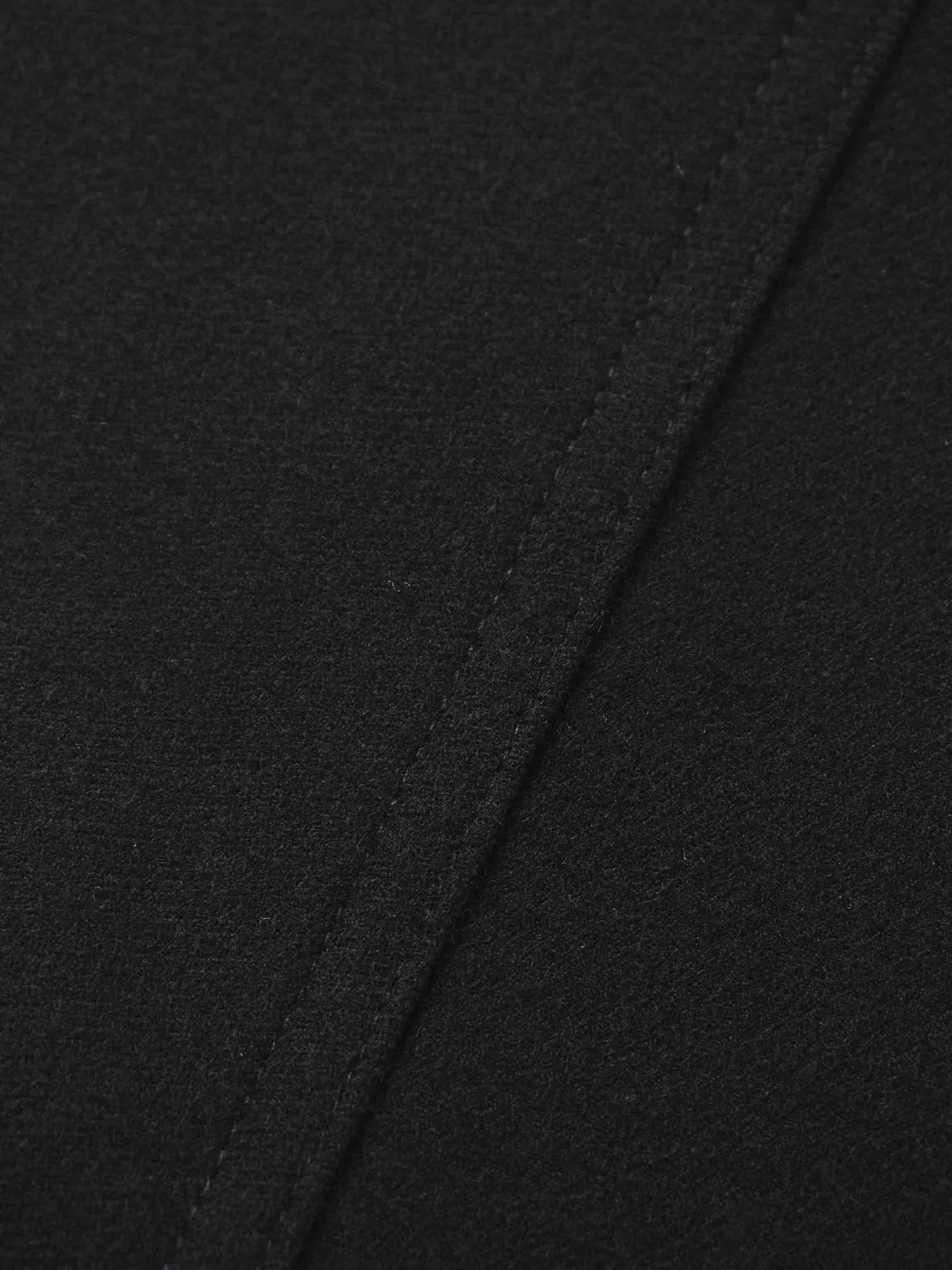 Wool Blend Yoke Skirt 37"-Black