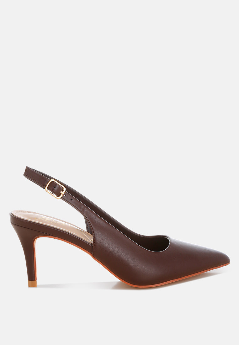 Jaoba Pointed Toe Pin Buckle Slingbacks