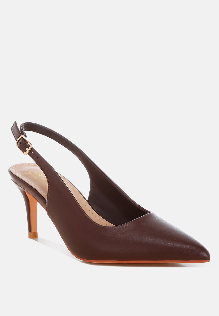 Jaoba Pointed Toe Pin Buckle Slingbacks