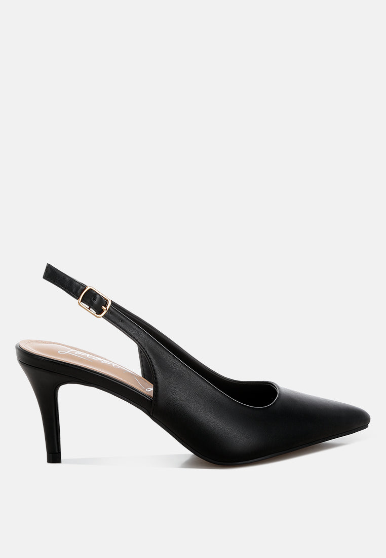Jaoba Pointed Toe Pin Buckle Slingbacks