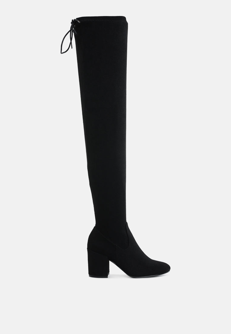 Liama Minimal Drawstring Detail Knee-High Boots