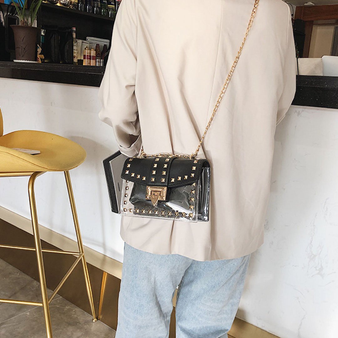 Betty Shoulder Bag -Clear/Black-4