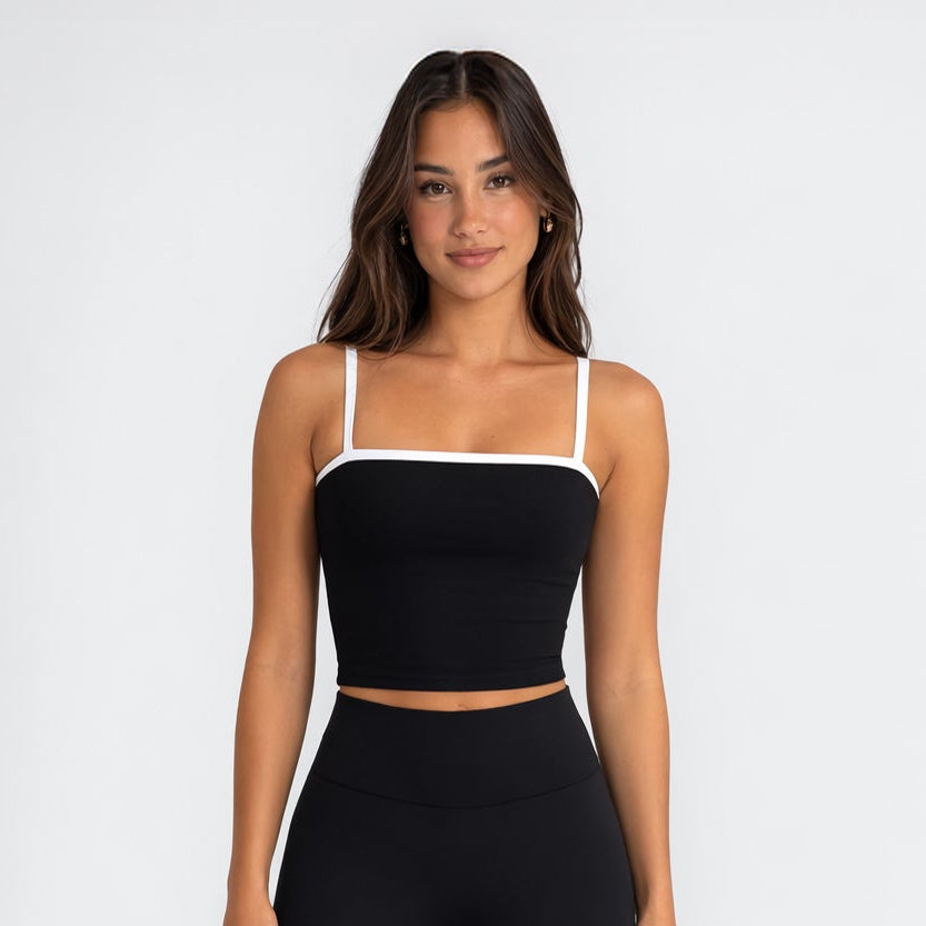 4014 - Women's Contrast Square Athletic Tank-0