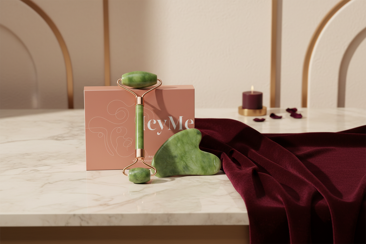 Gafaaandy Cool Glow Jade Roller Set — Luxury Hero