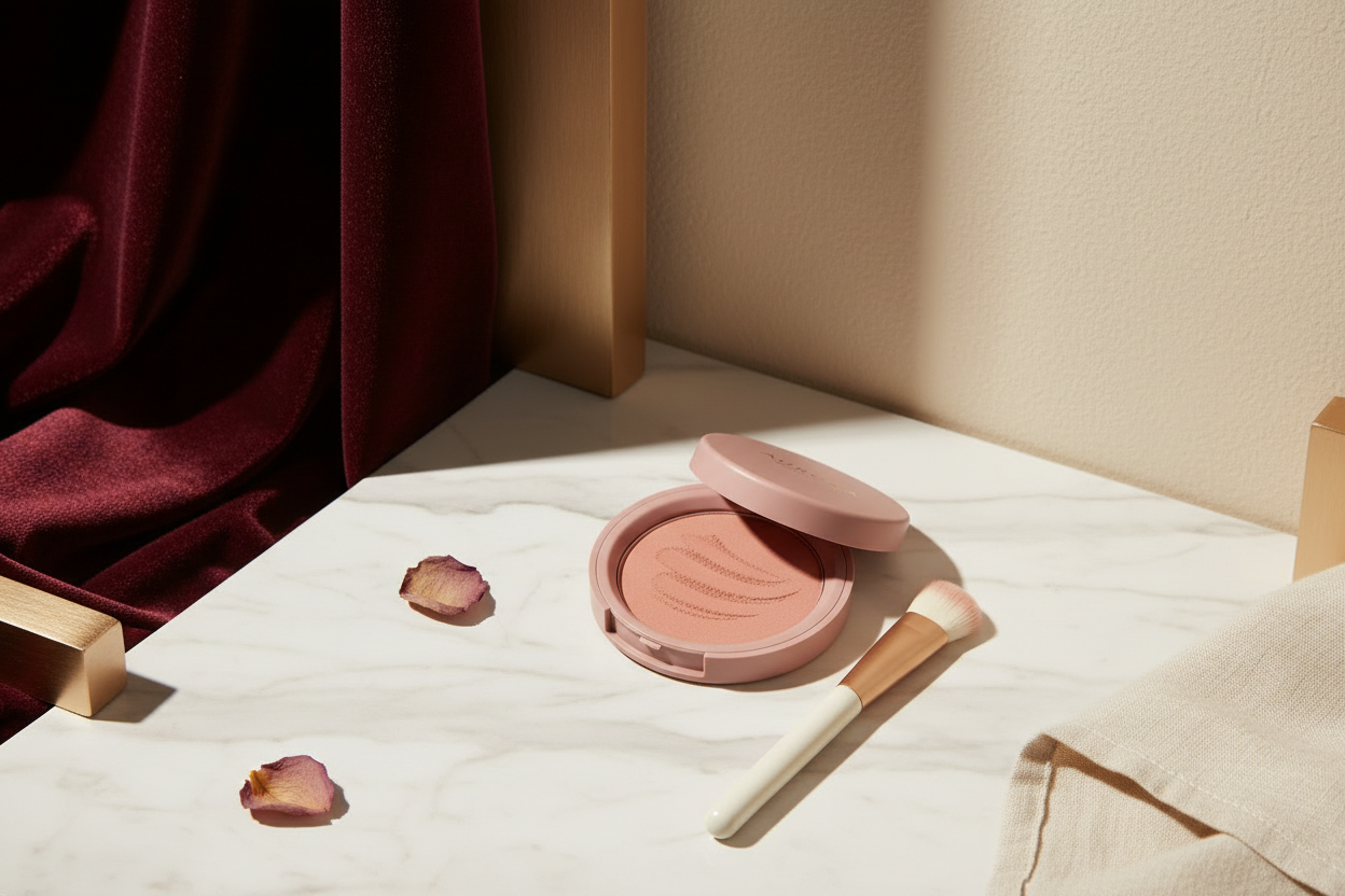 Gafaaandy Luxury Editorial Hero — Soft Matte Blush Radiant Glow