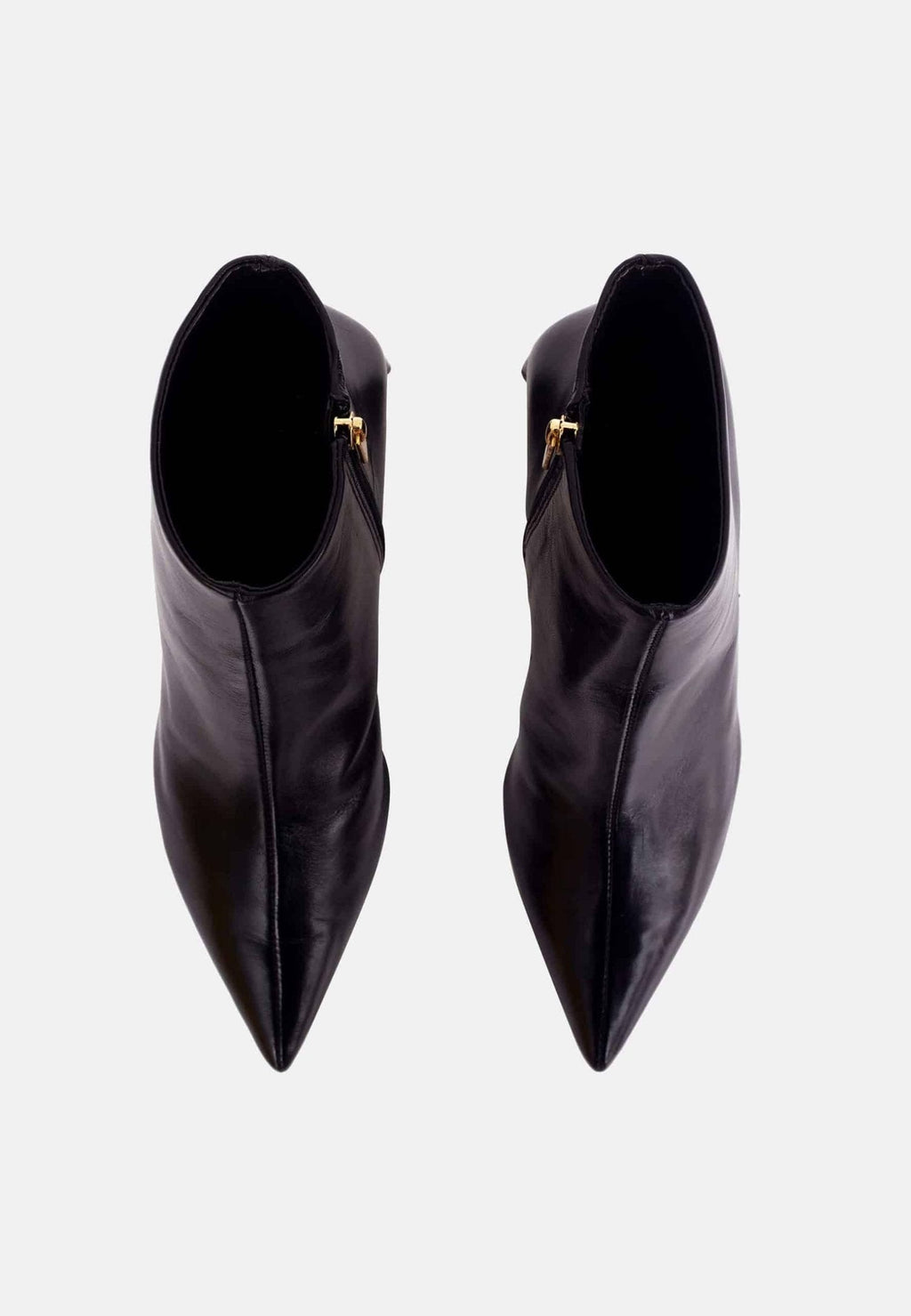 Mabea Black Sheepskin Ankle Boots – 6.4cm Pointed Block Heel