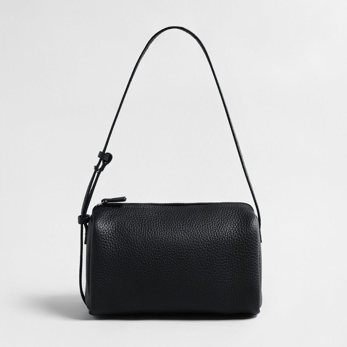 Premium Pebbled Calfskin Cylinder Bag – Trending Barrel Shoulder Crossbody-0