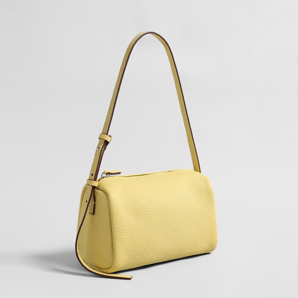 Premium Pebbled Calfskin Cylinder Bag – Trending Barrel Shoulder Crossbody-4