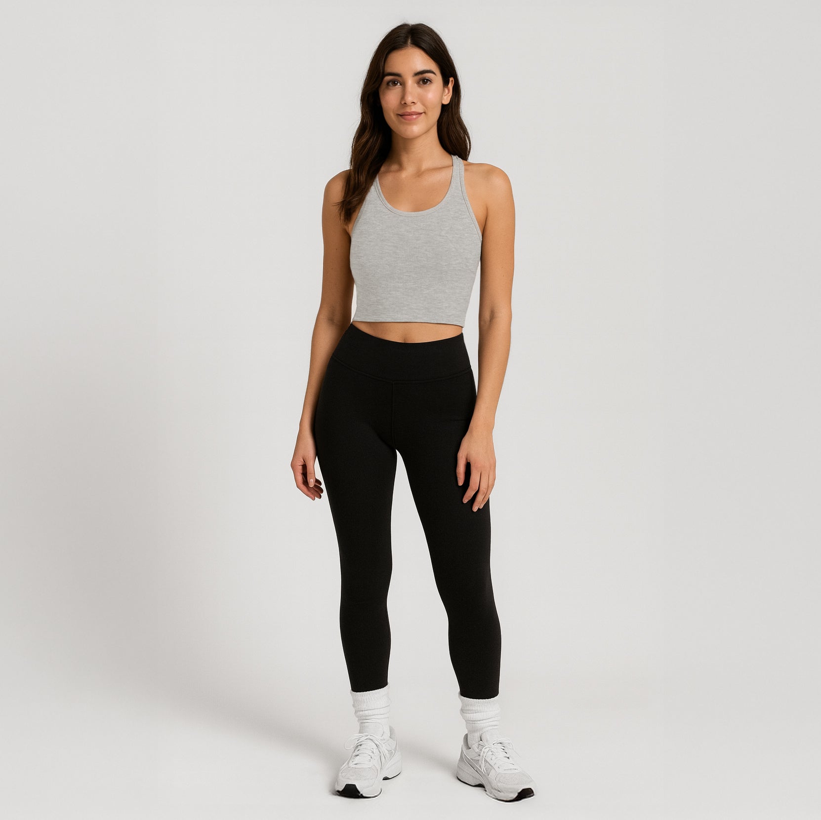 4010 - Women's Cropped 2x1 Ribbed Tank